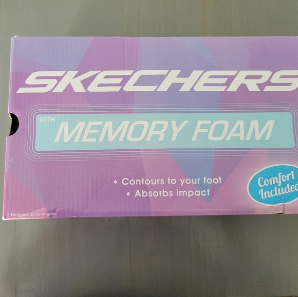 NWT Skechers Neutral Black White Memory Foam Size 8.5 Wide Foot - Picture 3 of 8